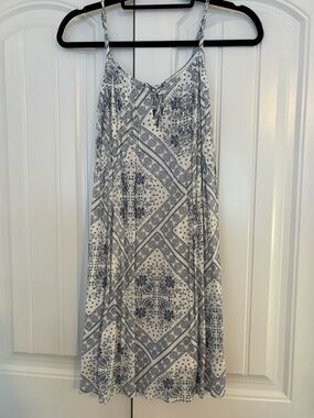 American Rag White and Blue Printed Spaghetti Strap Dress. NWT!